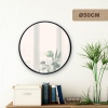 50cm Round Black Metal Mirror [366307]