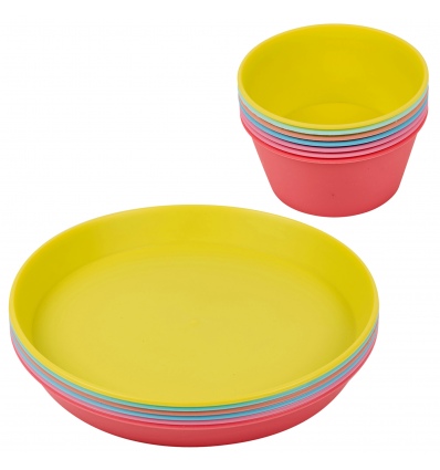 6 PCS Colourful Plastic Plates Set [917925]