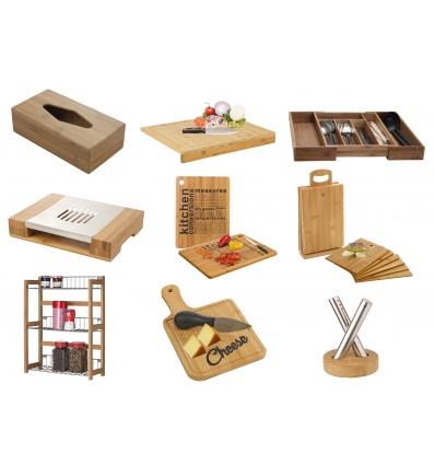 Selection of Wooden Bamboo Kitchen Products