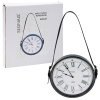 Round Black Wall Clock with Strap [233821]