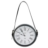 Round Black Wall Clock with Strap [233821]