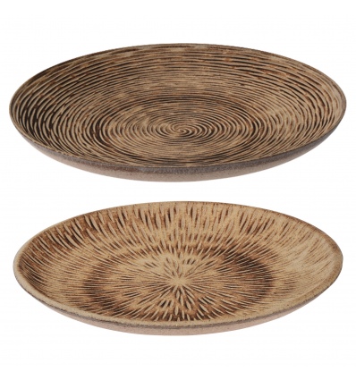 Wooden Round Burnt Plate 29cm [889895]