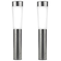 2 x 56cm Stainless Steel Solar Powered Led Light Posts [813751]