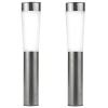 2 x 56cm Stainless Steel Solar Powered Led Light Posts [813751]