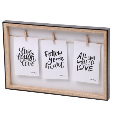 Photo Frame with Wooden Clips and String [548092]