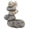 Stone Flower Pot Ornament with Bird 2 ass [432897]