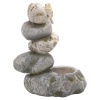 Stone Flower Pot Ornament with Bird 2 ass [432897]