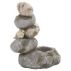 Stone Flower Pot Ornament with Bird 2 ass [432897]