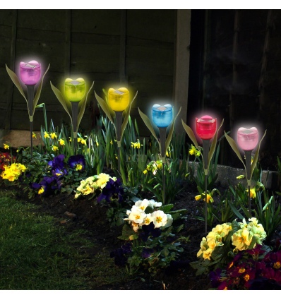 6 Assorted Garden Solar Tulip Lights [713010]