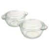 2x Glass Mini Casserole Dish with Lid [165434][128136]