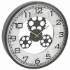 48cm Black Wall Clock with Cogs [427800]