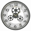 48cm Black Wall Clock with Cogs [427800]