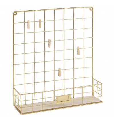 Golden Metal Rectangular Wall Shelf [533272]