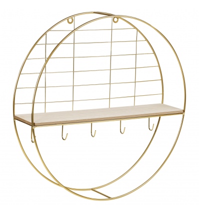 Round Golden Metal Wall Shelf [533289]