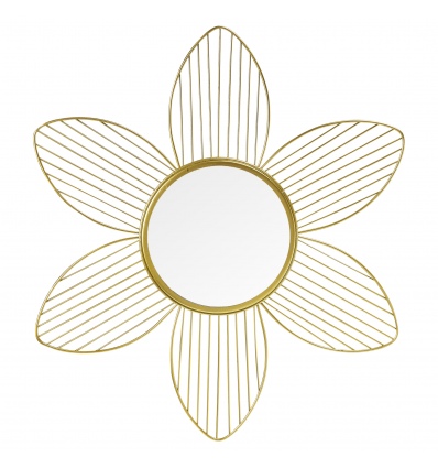 Gold Metal Mirror Flower Shape 50cm [534576]