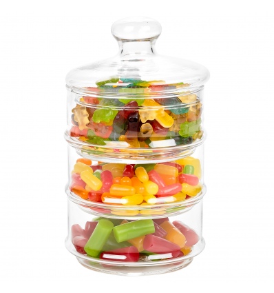 Stackable 3 Tier Glass Candy Jar D125xH220MM [121463]