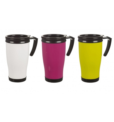 Portable Travel Mug With Handle in Asst. Colours