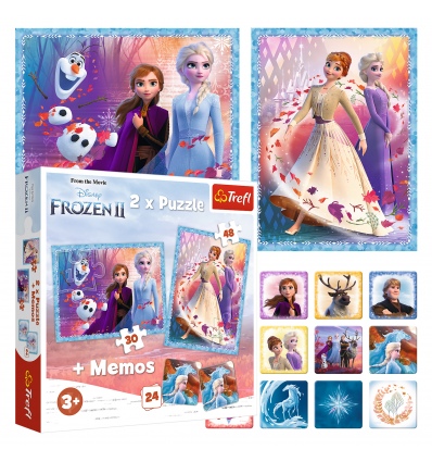 Puzzles - "2in1 + memos" - A mysterious land / Disney Frozen 2 [90814]