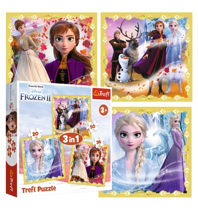 Puzzles - "3in1" - The power of Anna and Elsa / Disney Frozen II [34847]