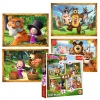 Puzzles - "4in1" - Masha's forest adventures / Animaccord Masha and the Bear [34329]