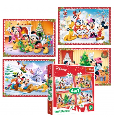 Puzzles - "4in1" - Christmas time / Disney Standard Characters [34325]