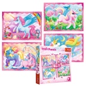 Puzzles - 4in1 - The magical world of unicorns / Trefl [34321]