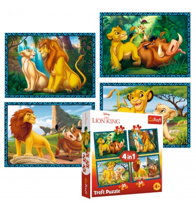 Puzzles - "4in1" - The Lion King and friends / Disney The King Lion [34317]