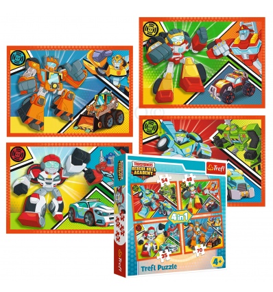 Puzzles - "4in1" - Transformers Academy / Hasbro Transformers Rescue Bots Academy [34313]