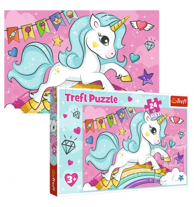 Puzzles - "24 Maxi" - Sweet unicorn / Trefl [14302]