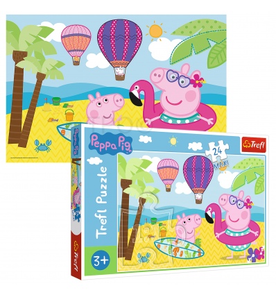 Puzzles - "24 Maxi" - Peppa's  holidays / Peppa Pig [14293]