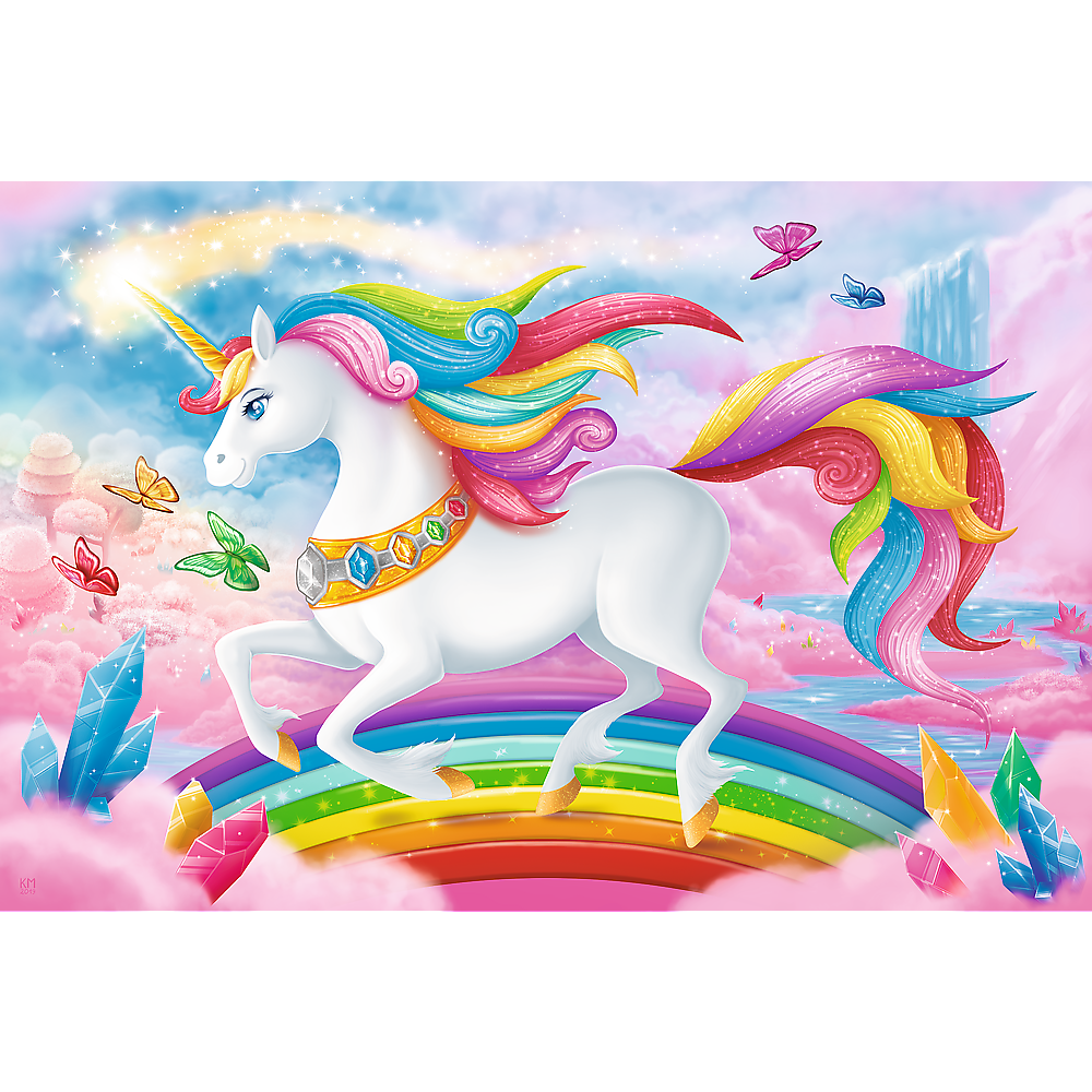 Trefl 100 Piece Kids Large Into The Crystal World Of Unicorns Jigsaw