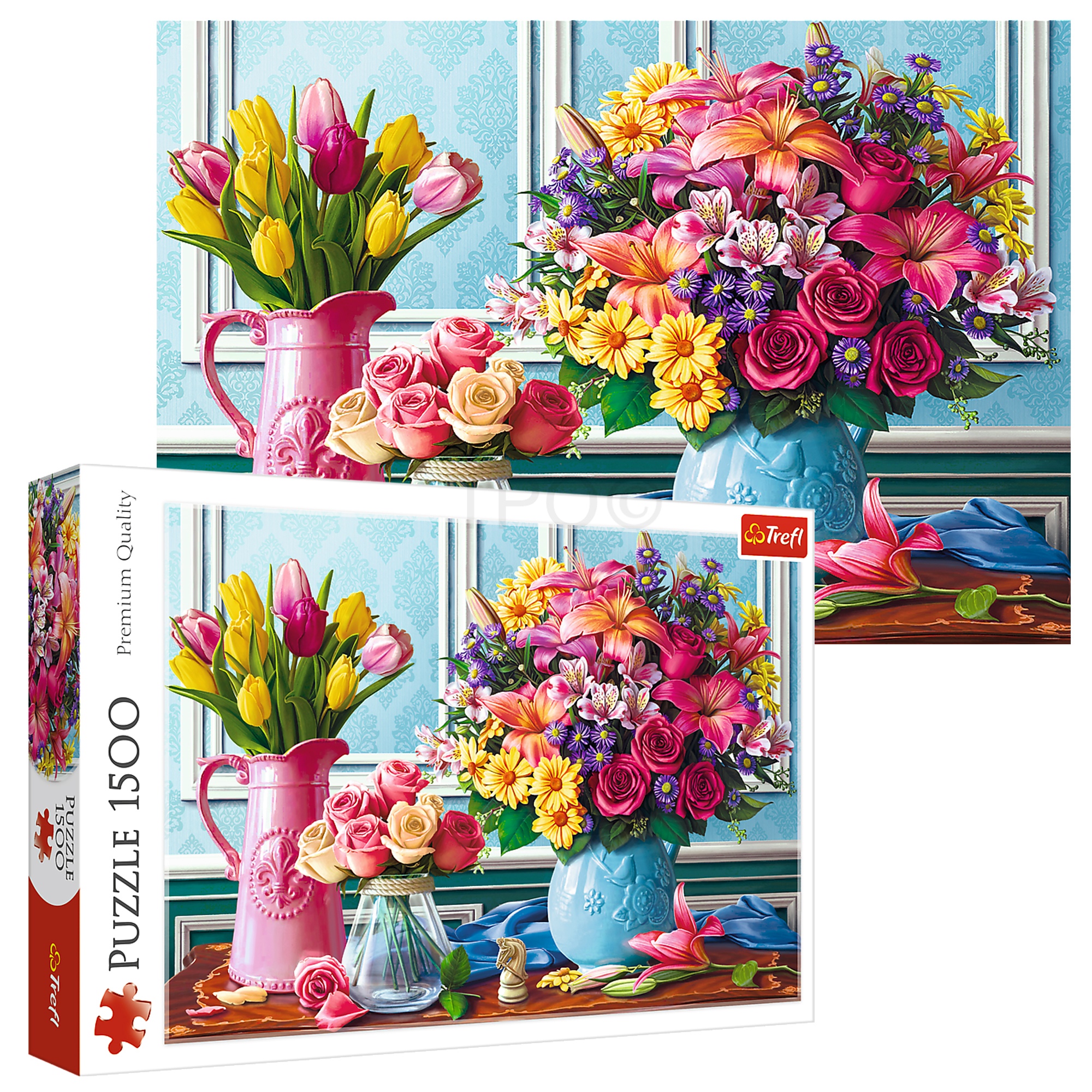 Trefl 1500 Piece Adult Large Fresh Flowers In Vases Roses Tulips Jigsaw Puzzle 5900511261578 eBay