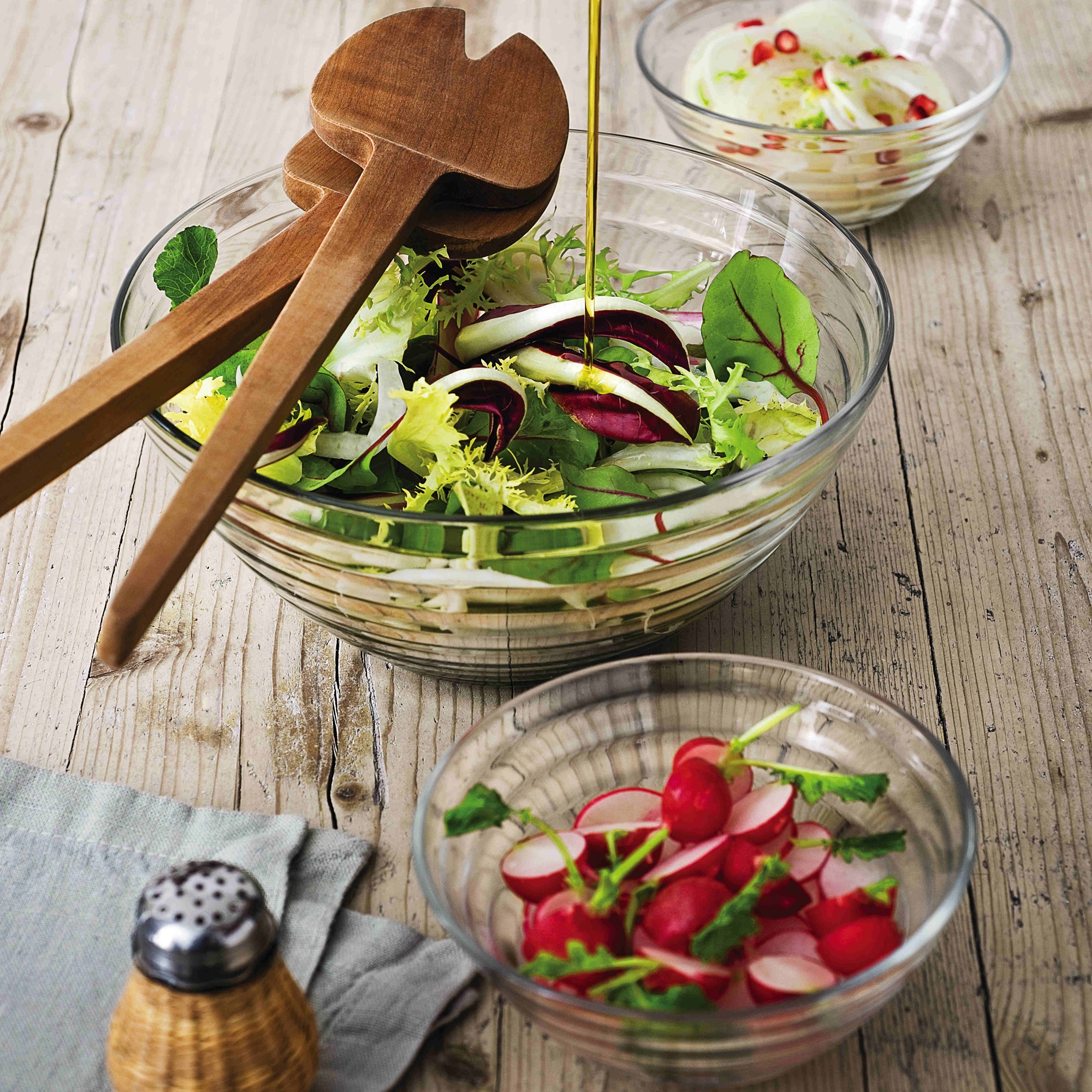 Bormioli Rocco Viva Glass Clear Serving Salad Bowl Mixing Classic