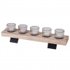 Candle Holder With Wood Tray [536099]