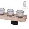 Candle Holder With Wood Tray [536099]