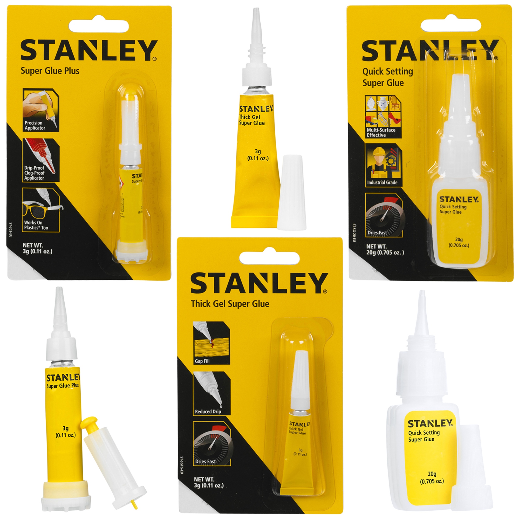Stanley Super Glue for Wood Plastic Metal Leather Glass Adhesive Extra Strong eBay