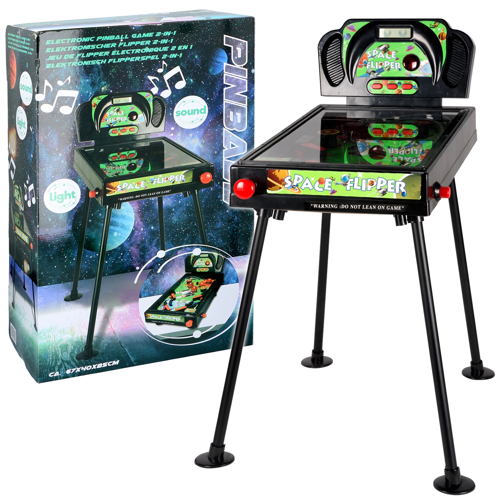 Space Flipper Machine Pinball Game with Lights and Music Arcade Style