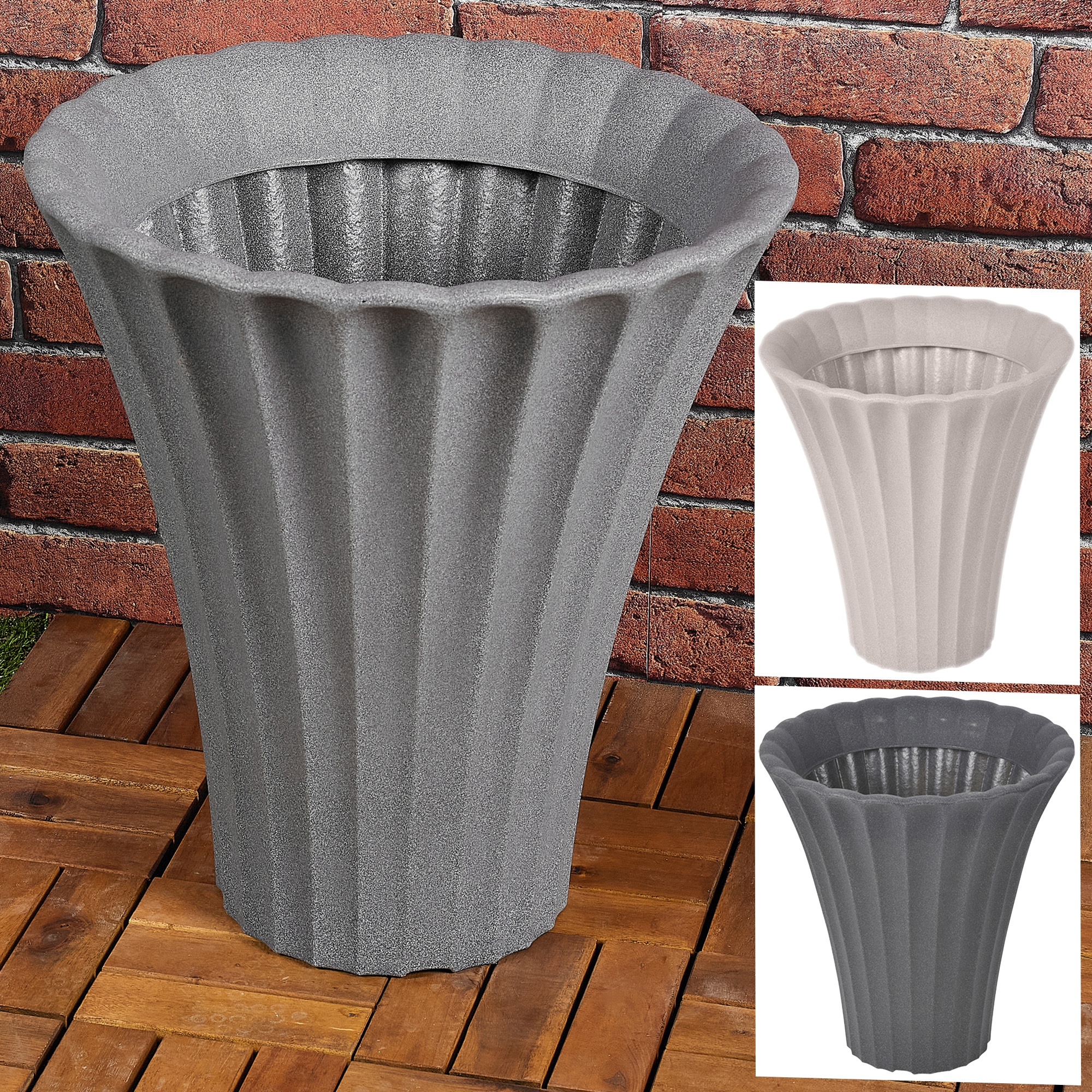 Large Flower Shaped Plastic Plant and Flower Pot Planters Garden Outdoor Decor | eBay