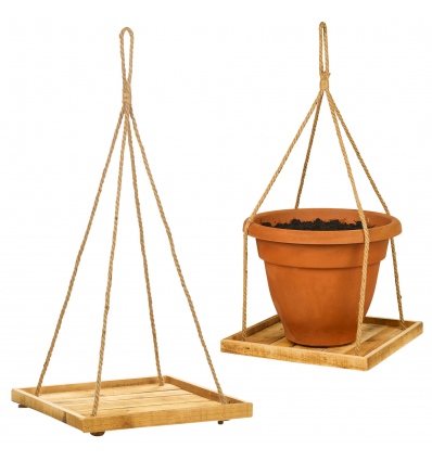 Square Wooden Trays on Ropes