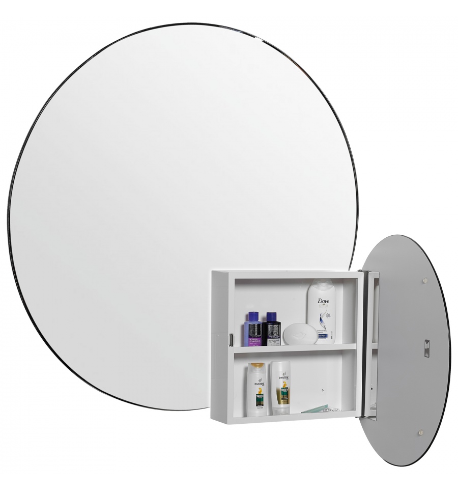 Croydex Cino Round Bathroom Mirror, Round Bathroom Mirror With Storage
