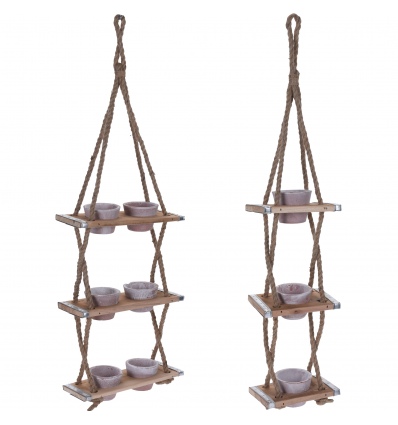 3 Tier Hanging Flower Pots on Ropes