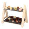 2 Layer Slate & Wood Snack Food Etagere Display Stand [113005]