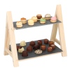 2 Layer Slate & Wood Snack Food Etagere Display Stand [113005]