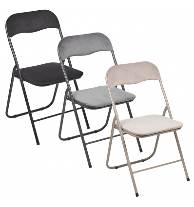 Folding Chairs with Velvet Cushions