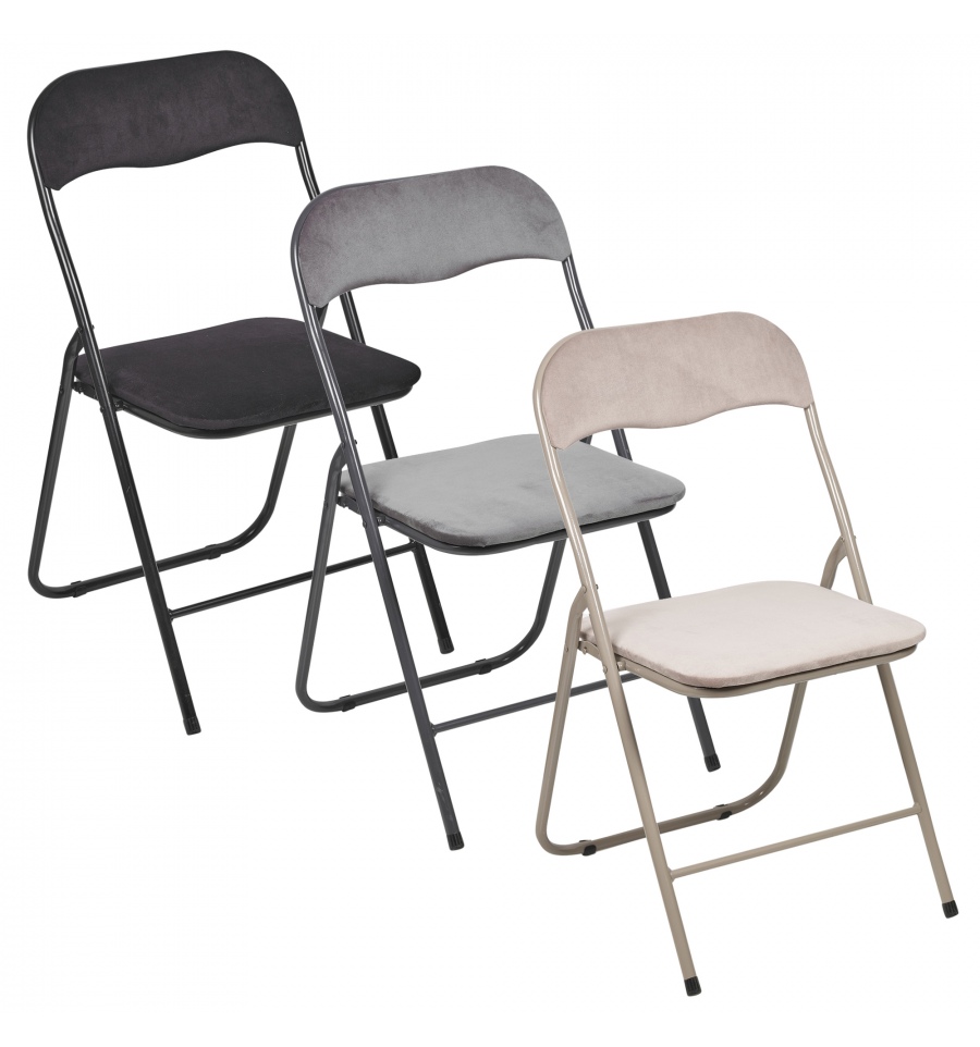 Folding Chairs with Velvet Cushions