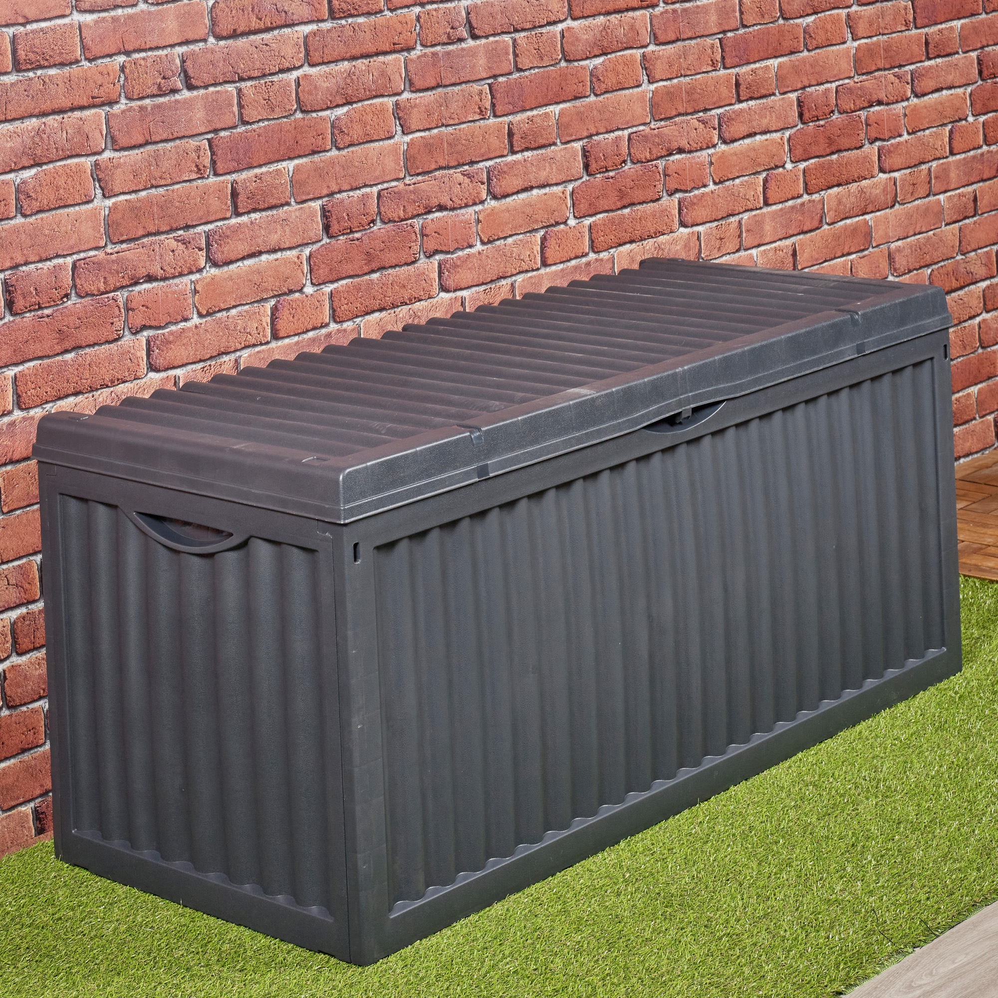 Aufbewahrungsbox Garten Kinder 350 Liter Außen Aufbewahrungsbox Garten Terrasse Plastik Brust Deckel