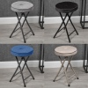 Folding Stool with Velvet Cushion