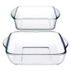 Single Borcam Glass 2 Piece Square Ovenware Set [159189]