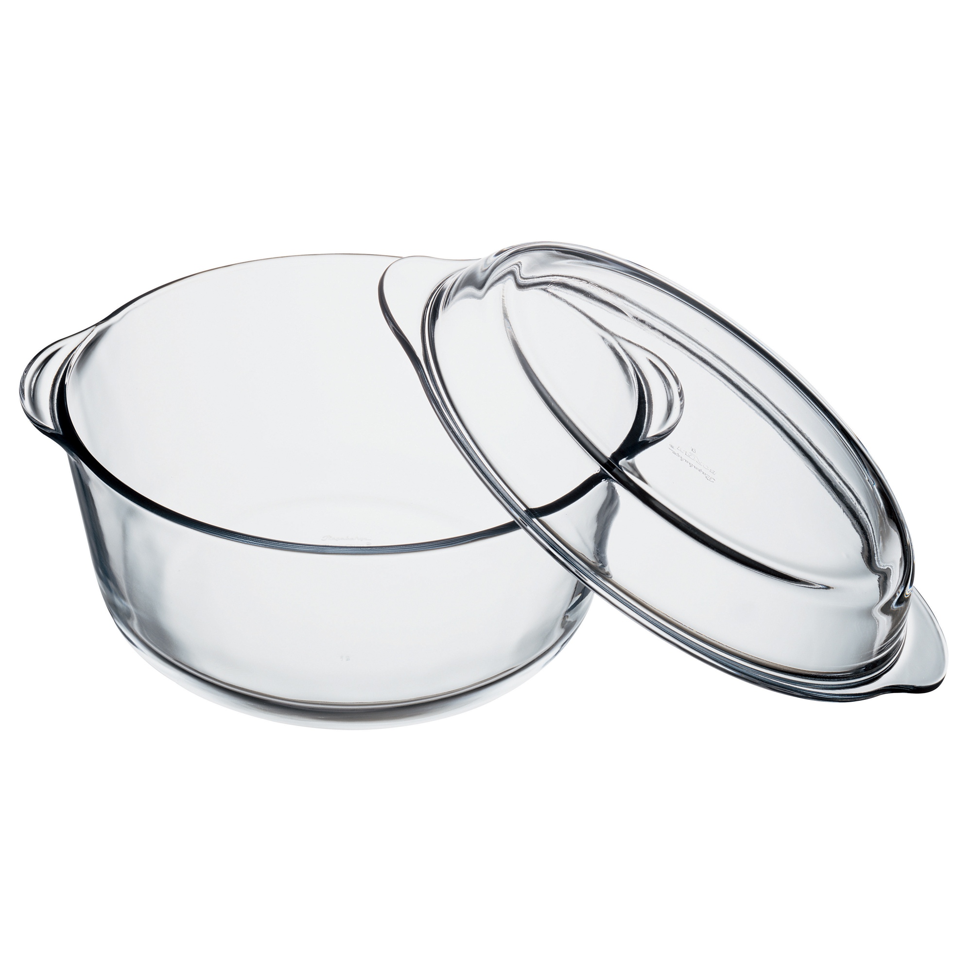 Pasabahce Borcam Large Round Glass Casserole Oven Dish Non Stick