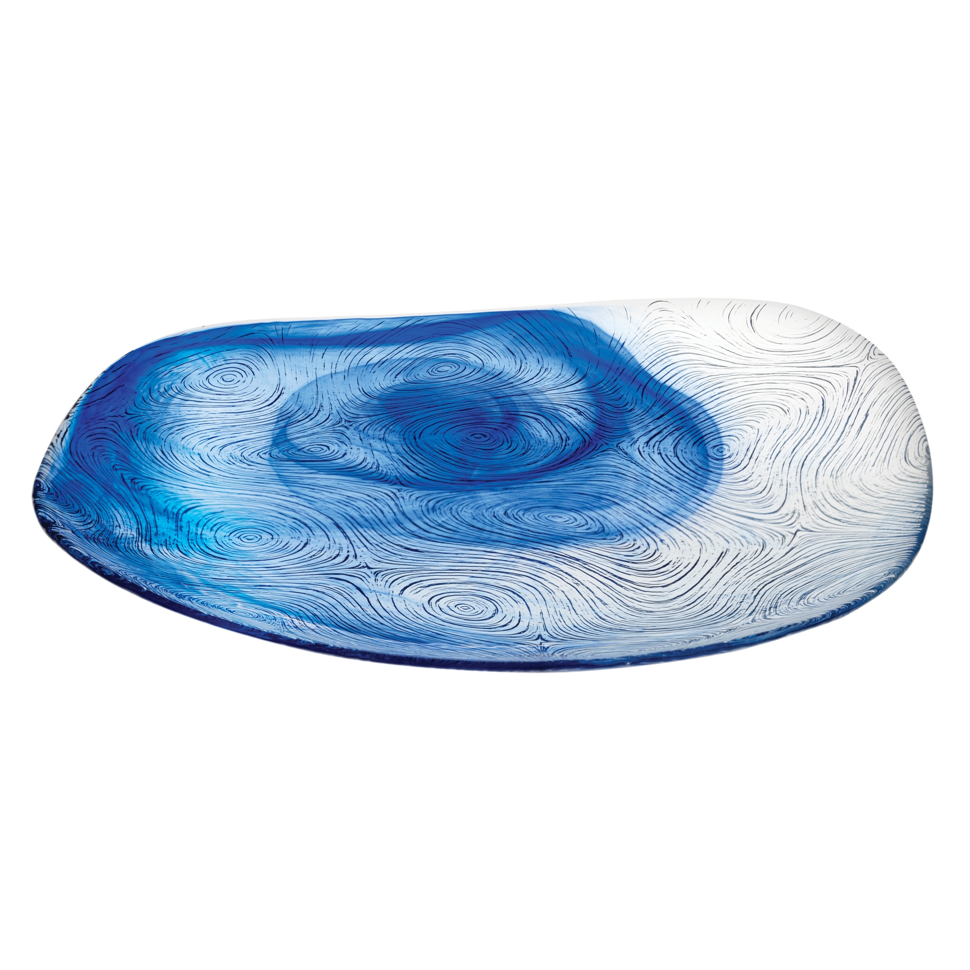 Pasabahce Linden Batik Blue Tempered Glass Dining Plates